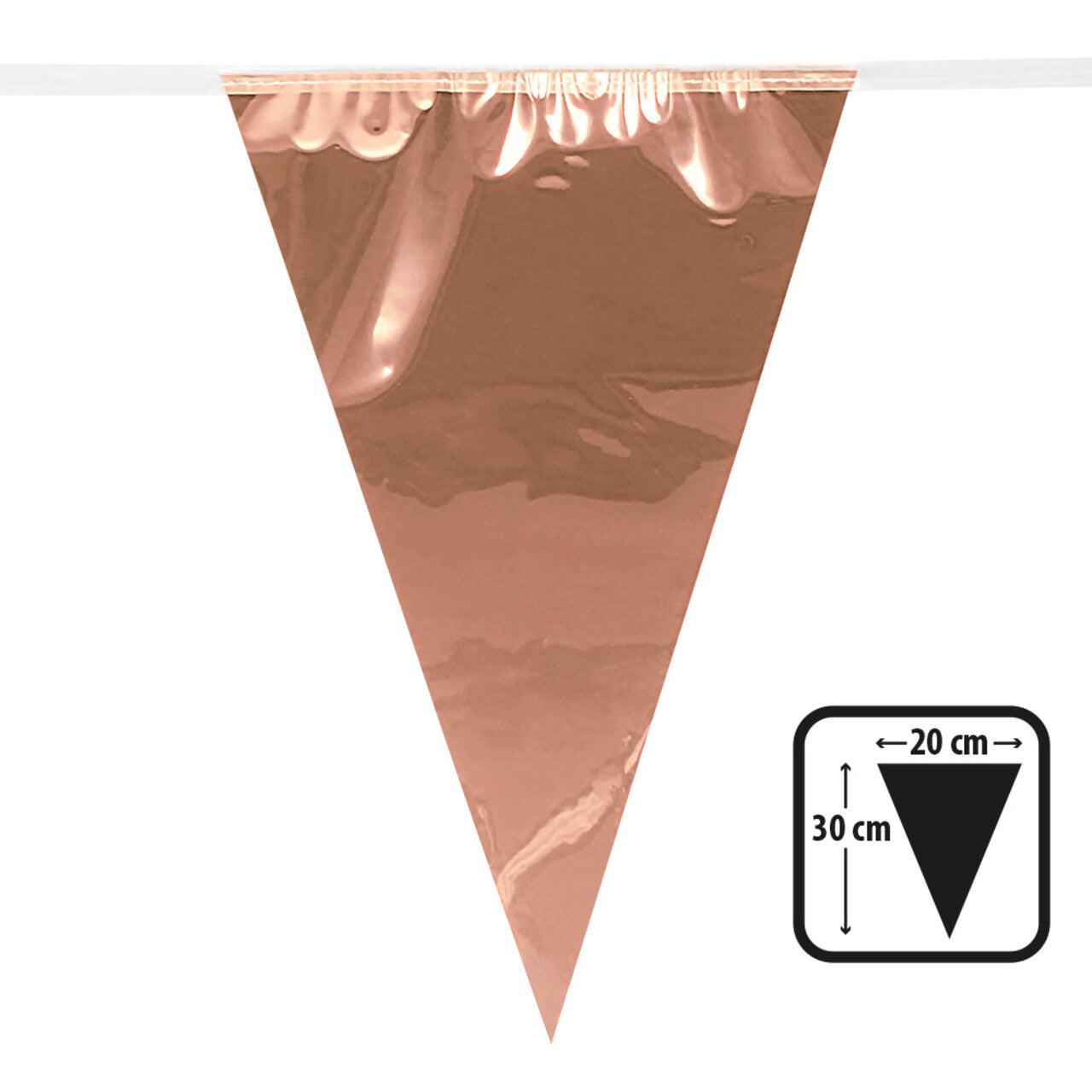 Op deze afbeelding zie je een Decoratie, van het merk Boland. Metallic Vlaggenlijn Roségoud