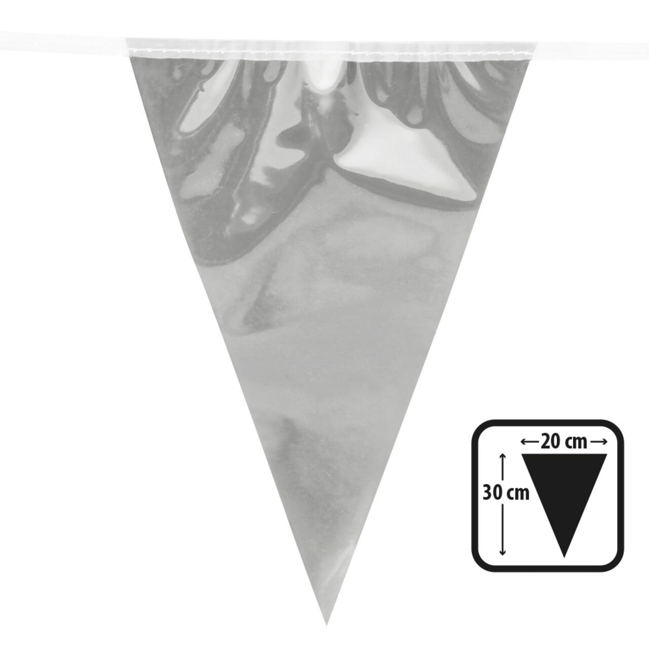 Op deze afbeelding zie je een Decoratie, van het merk Boland. Perfect Silver Party Metallic Vlaggenlijn Zilver