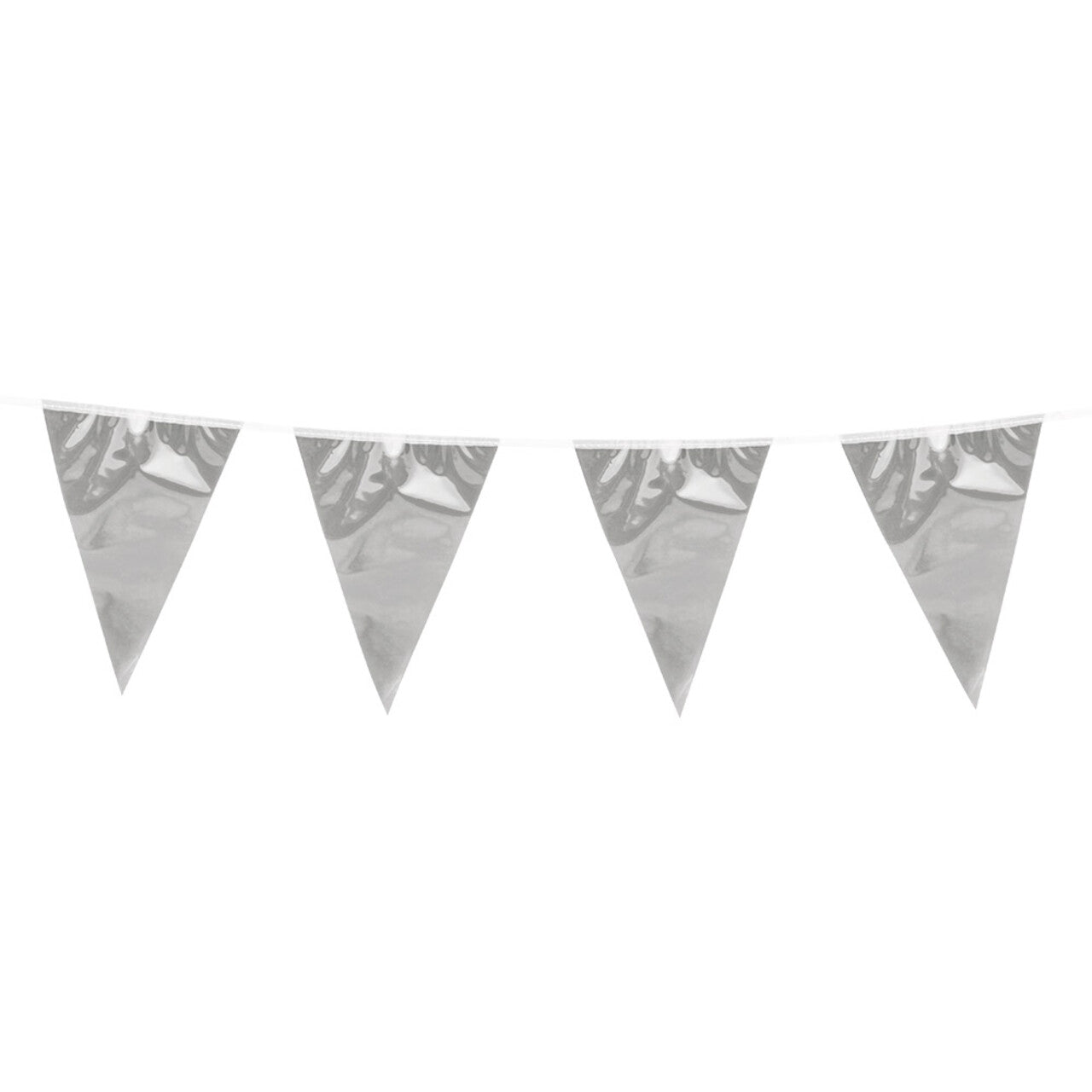 Op deze afbeelding zie je een Decoratie, van het merk Boland. Perfect Silver Party Metallic Vlaggenlijn Zilver