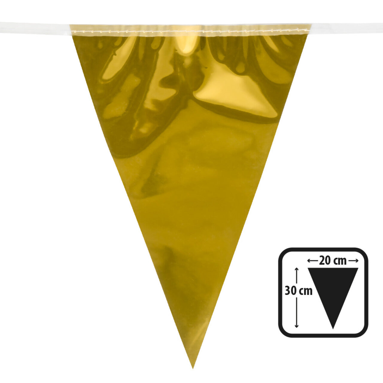 Op deze afbeelding zie je een Decoratie, van het merk Boland. Perfect Gold Party Metallic Vlaggenlijn Goud