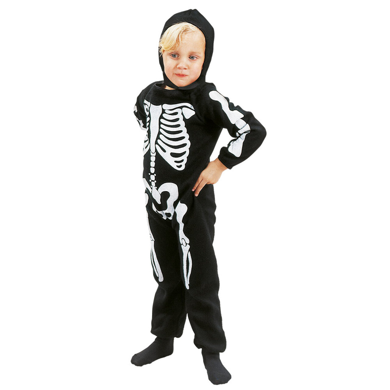 Op deze afbeelding zie je een Kostuums, van het merk Boland. Boney Little Skeleton Kind Kostuum