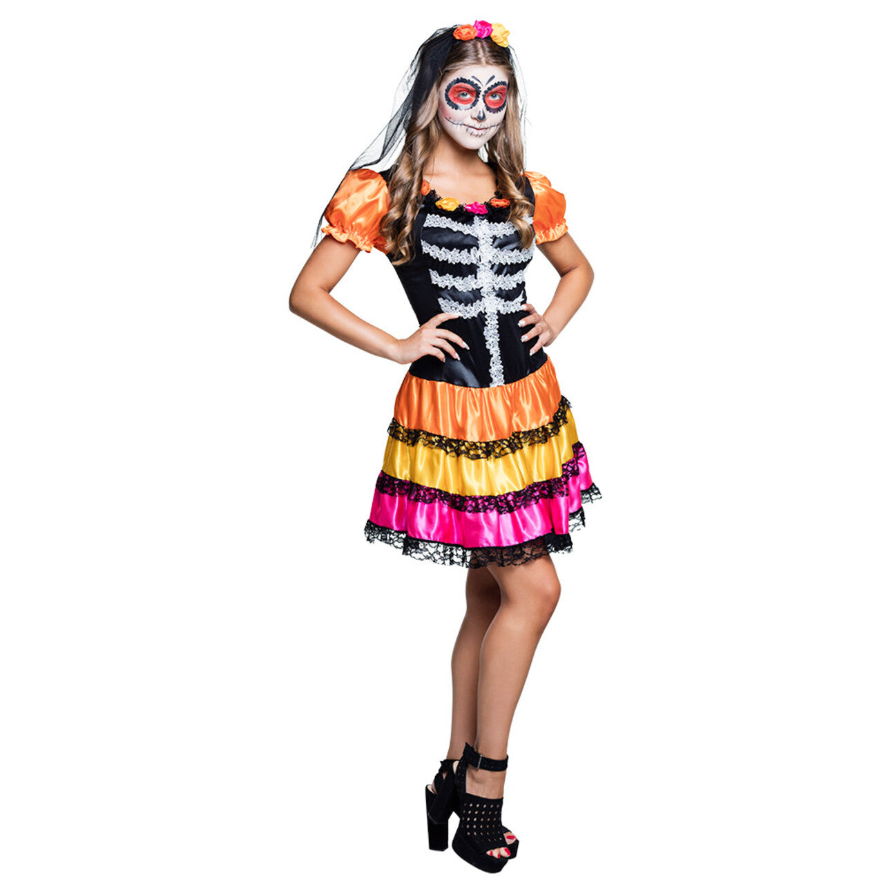 Op deze afbeelding zie je een Kostuums, van het merk Boland. Mirthe De Los Muertos Kostuum