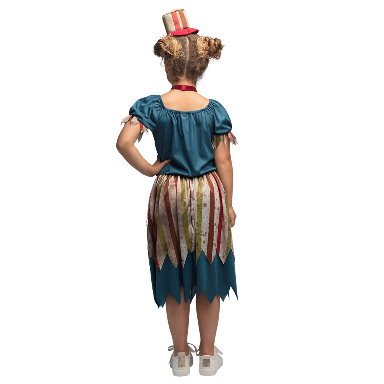 Op deze afbeelding zie je een Kostuums, van het merk Boland. Evil Zombie Clownette Meisje Kostuum