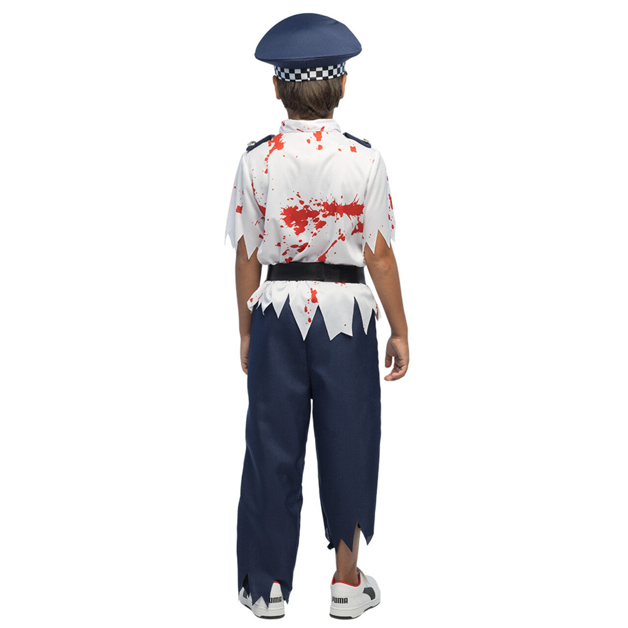 Op deze afbeelding zie je een Kostuums, van het merk Boland. Zombie Politie Agent Kind Kostuum