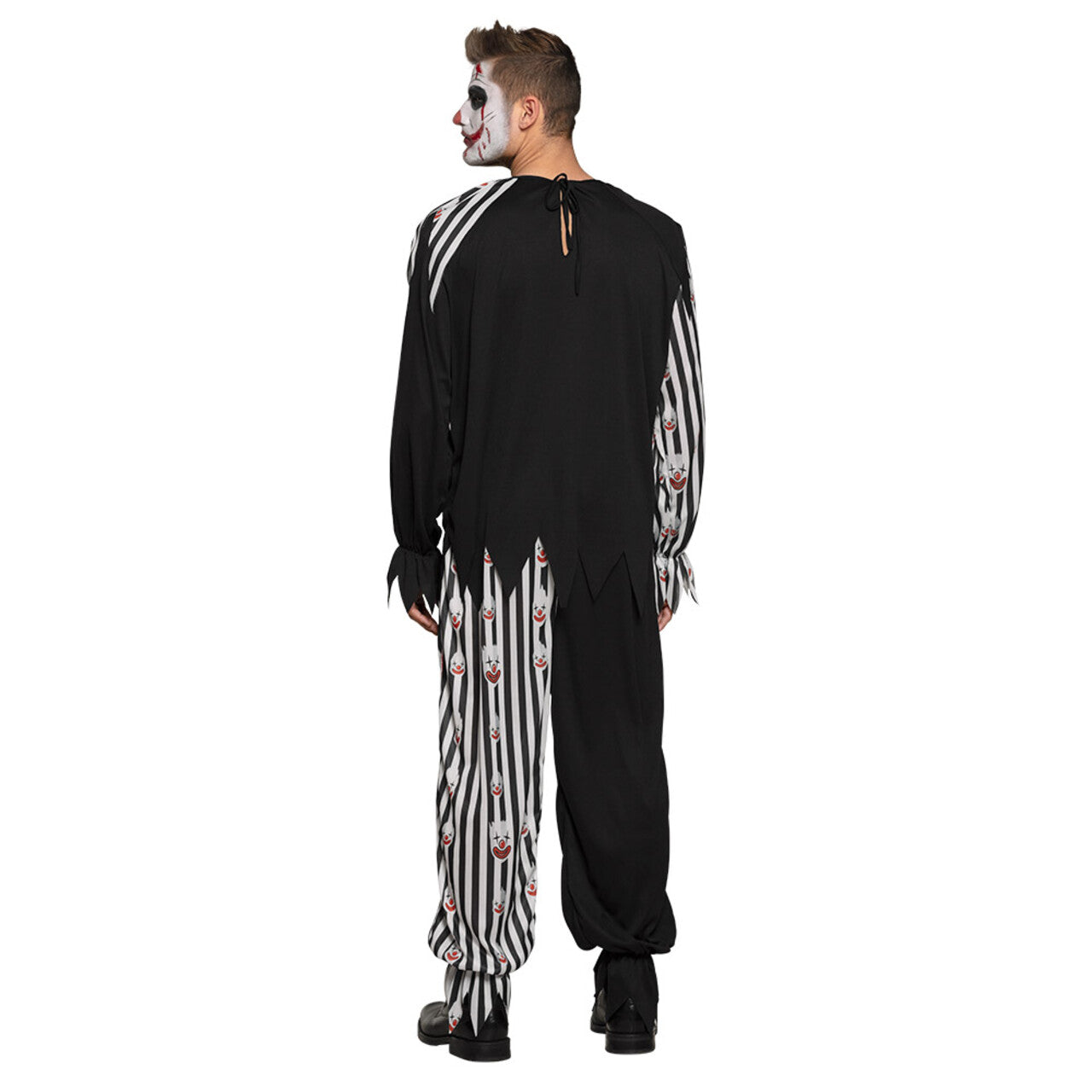 Op deze afbeelding zie je een Kostuums, van het merk Boland. Enge Nachtcircus Clown Man Kostuum