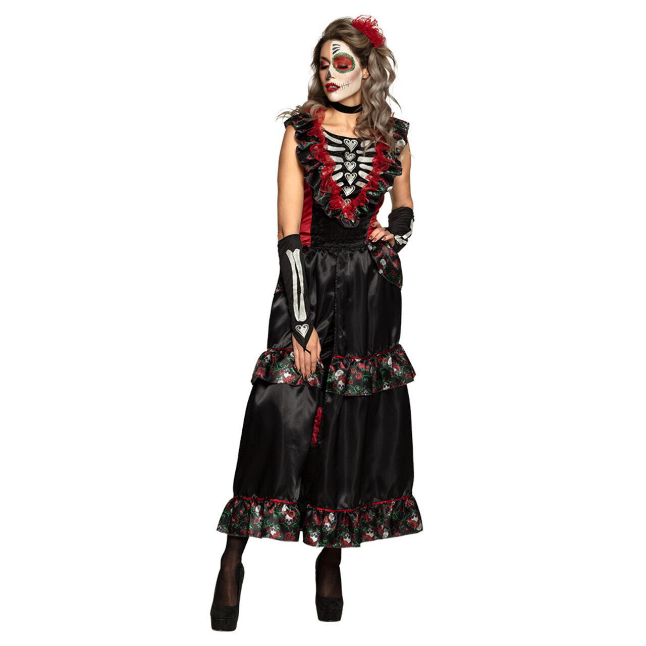 Op deze afbeelding zie je een Kostuums, van het merk Boland. La Muerte Elegance Vrouw Kostuum
