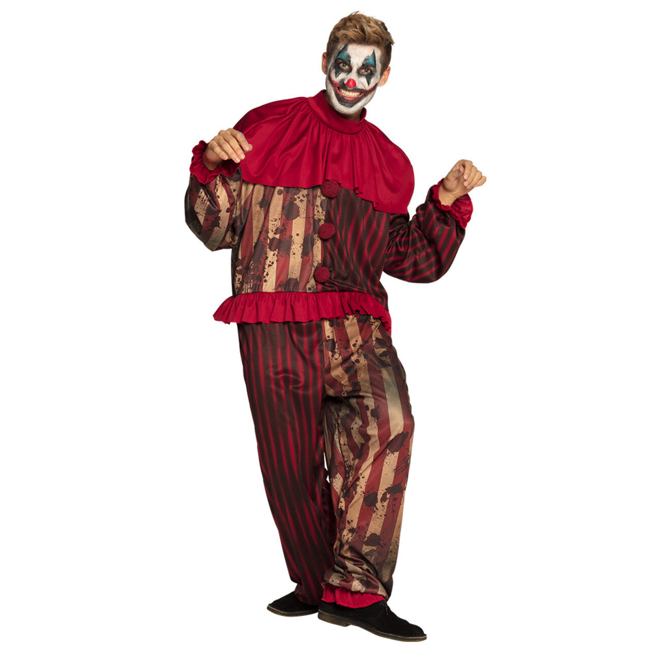 Op deze afbeelding zie je een Kostuums, van het merk Boland. Midnight Horror Clown Man Kostuum