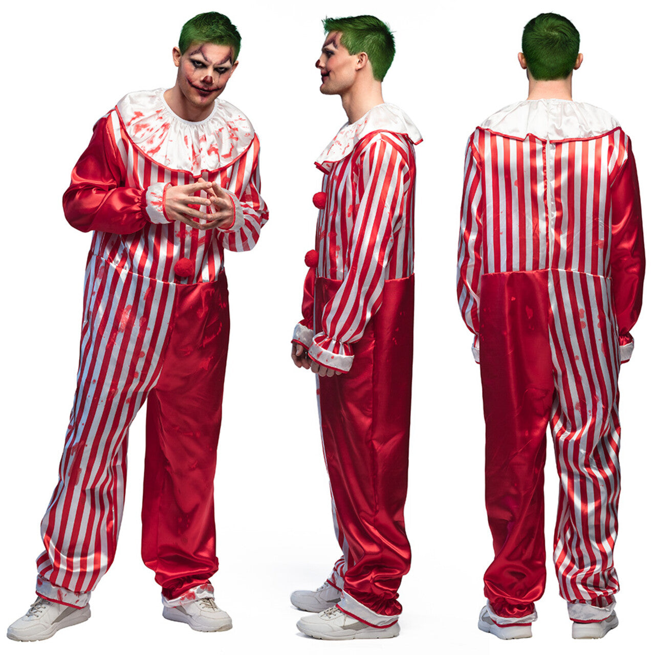 Op deze afbeelding zie je een Kostuums, van het merk Boland. Kill With A Smile Clown Man Kostuum