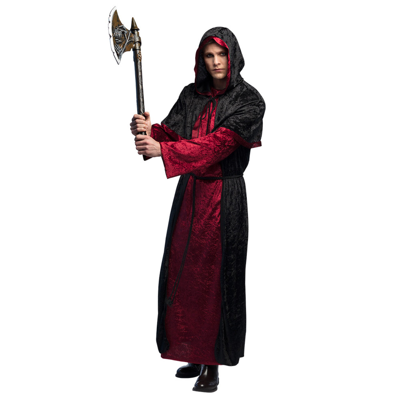 Op deze afbeelding zie je een Kostuums, van het merk Boland. Zwarte Magie Necromancer Kostuum
