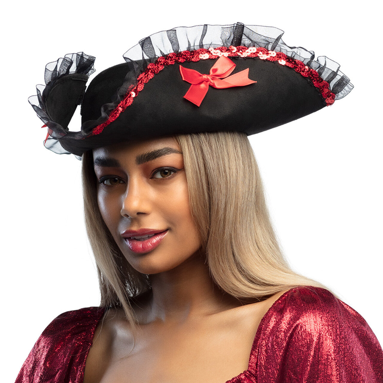 Op deze afbeelding zie je een Accessoires, van het merk Boland. Piratenhoed Admiraal Rachel Redlove