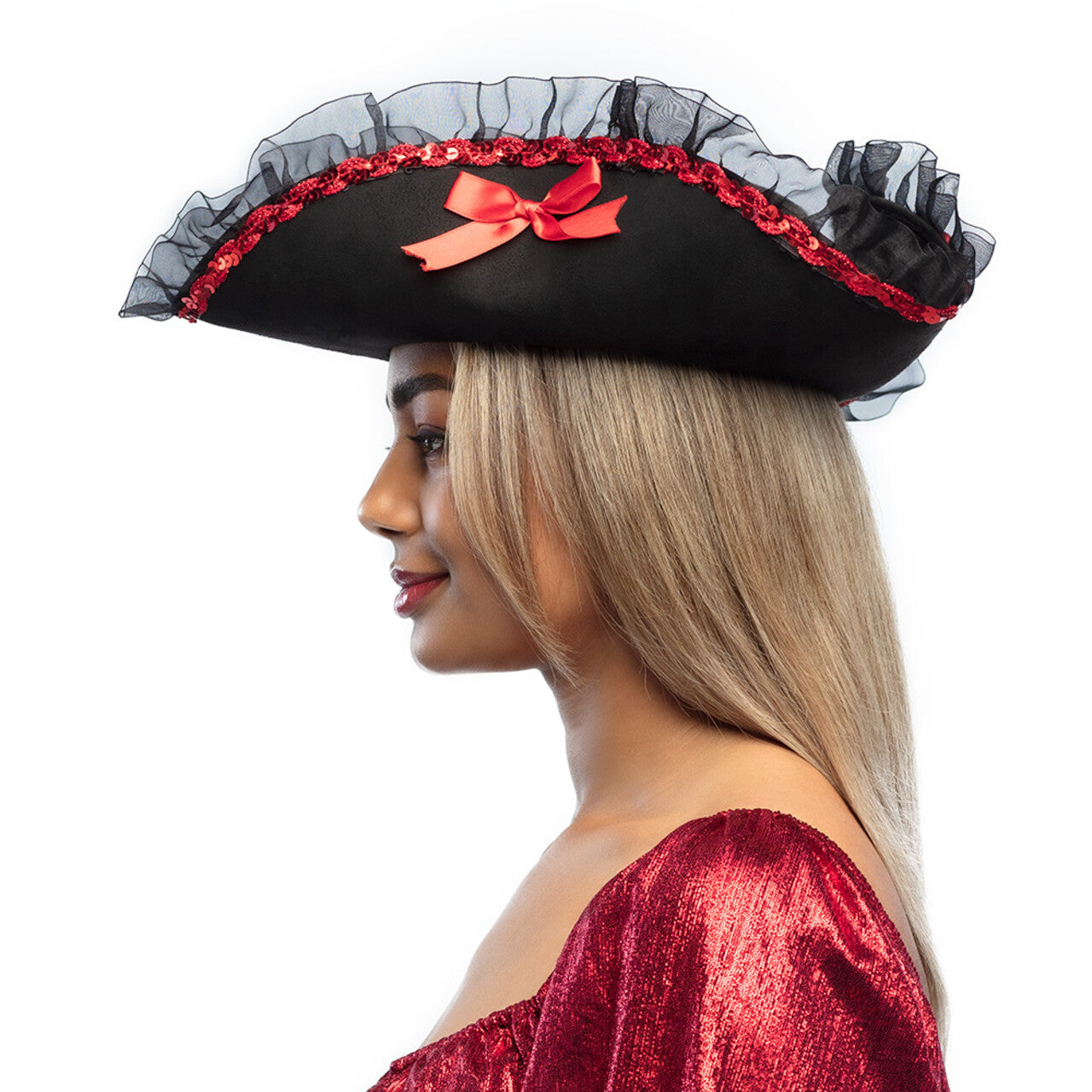 Op deze afbeelding zie je een Accessoires, van het merk Boland. Piratenhoed Admiraal Rachel Redlove