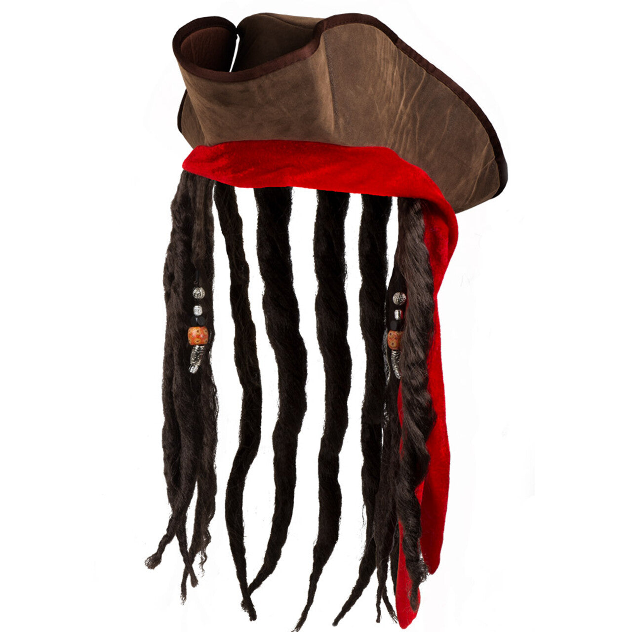 Op deze afbeelding zie je een Accessoires, van het merk Boland. Piratenhoed Dirty Jack Met Rasta Haar