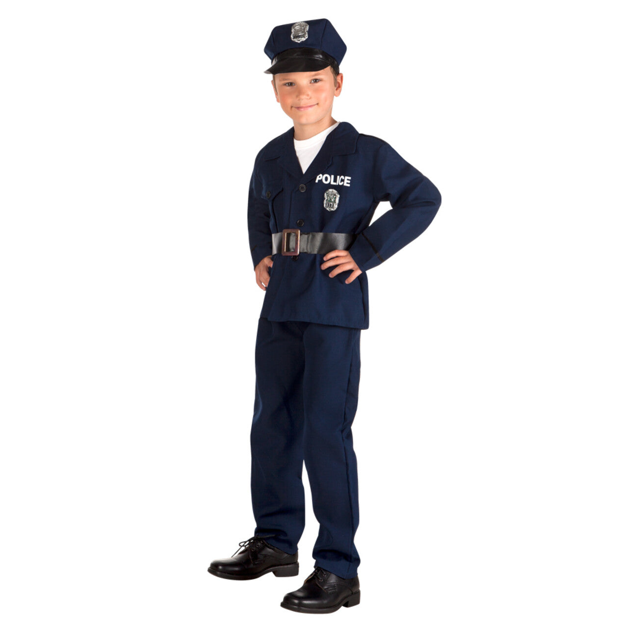 Op deze afbeelding zie je een Kostuums, van het merk Boland. Politieagent Woutje Arrest Jongen Kostuum