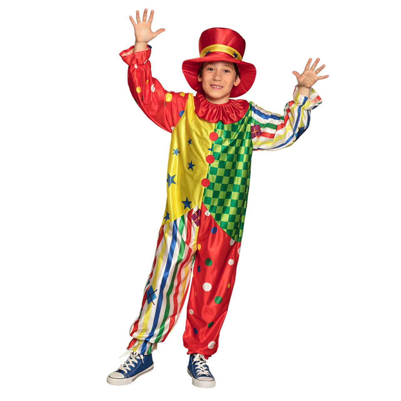 Op deze afbeelding zie je een Kostuums, van het merk Boland. Kinderkostuum Clown Lachie Kind Kostuum