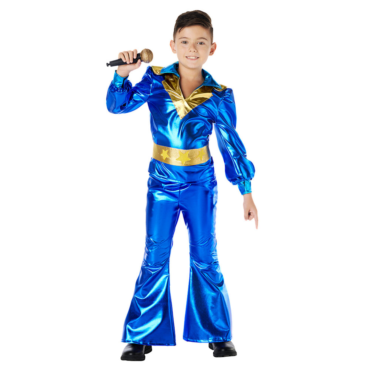 Op deze afbeelding zie je een Kostuums, van het merk Boland. Jaren 70 Dancing King Jongen Kostuum