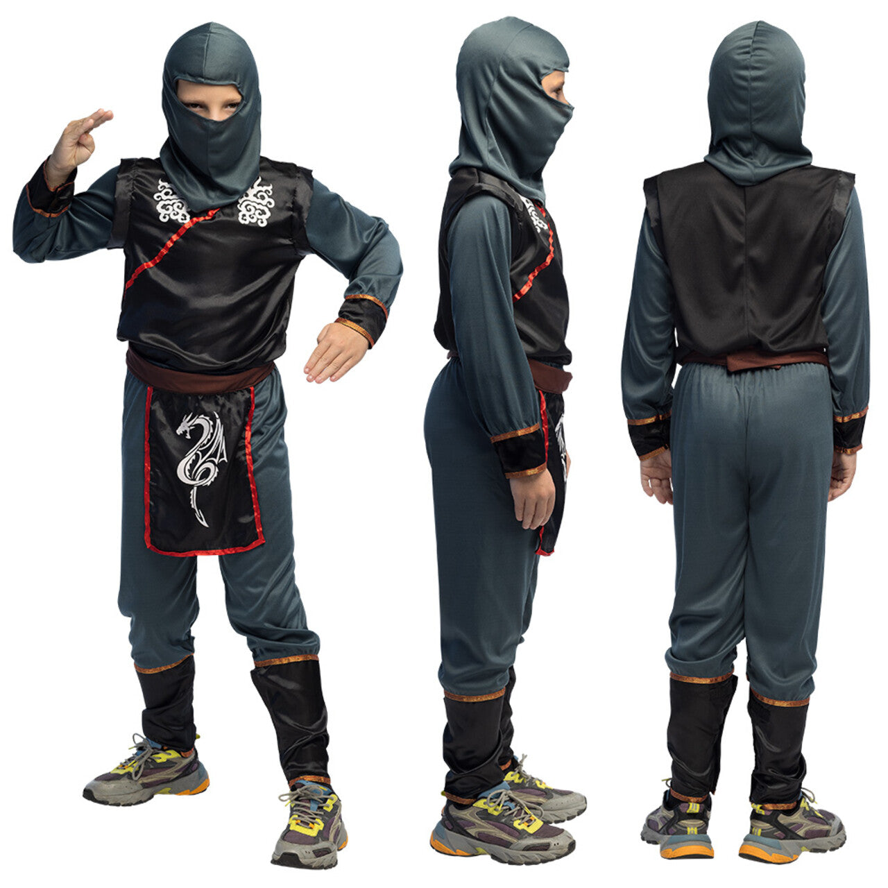 Op deze afbeelding zie je een Kostuums, van het merk Boland. Ninja Fugu Jongen Kostuum
