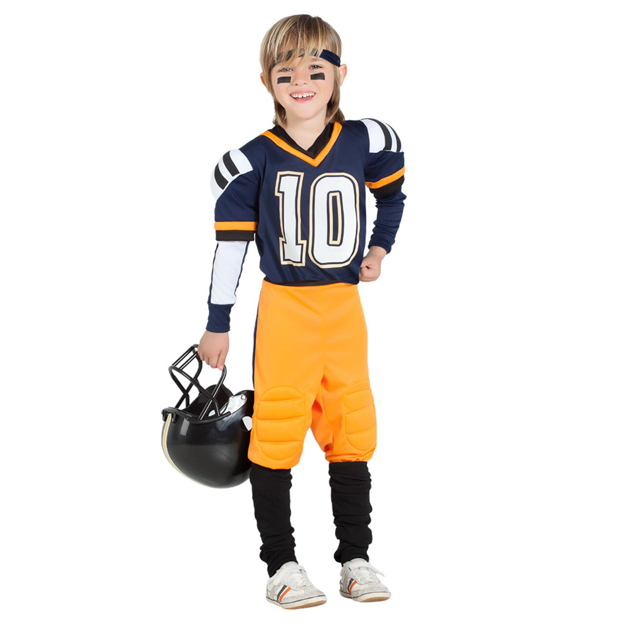 Op deze afbeelding zie je een Kostuums, van het merk Boland. American Footballer Jordan Ten Jongen Kostuum