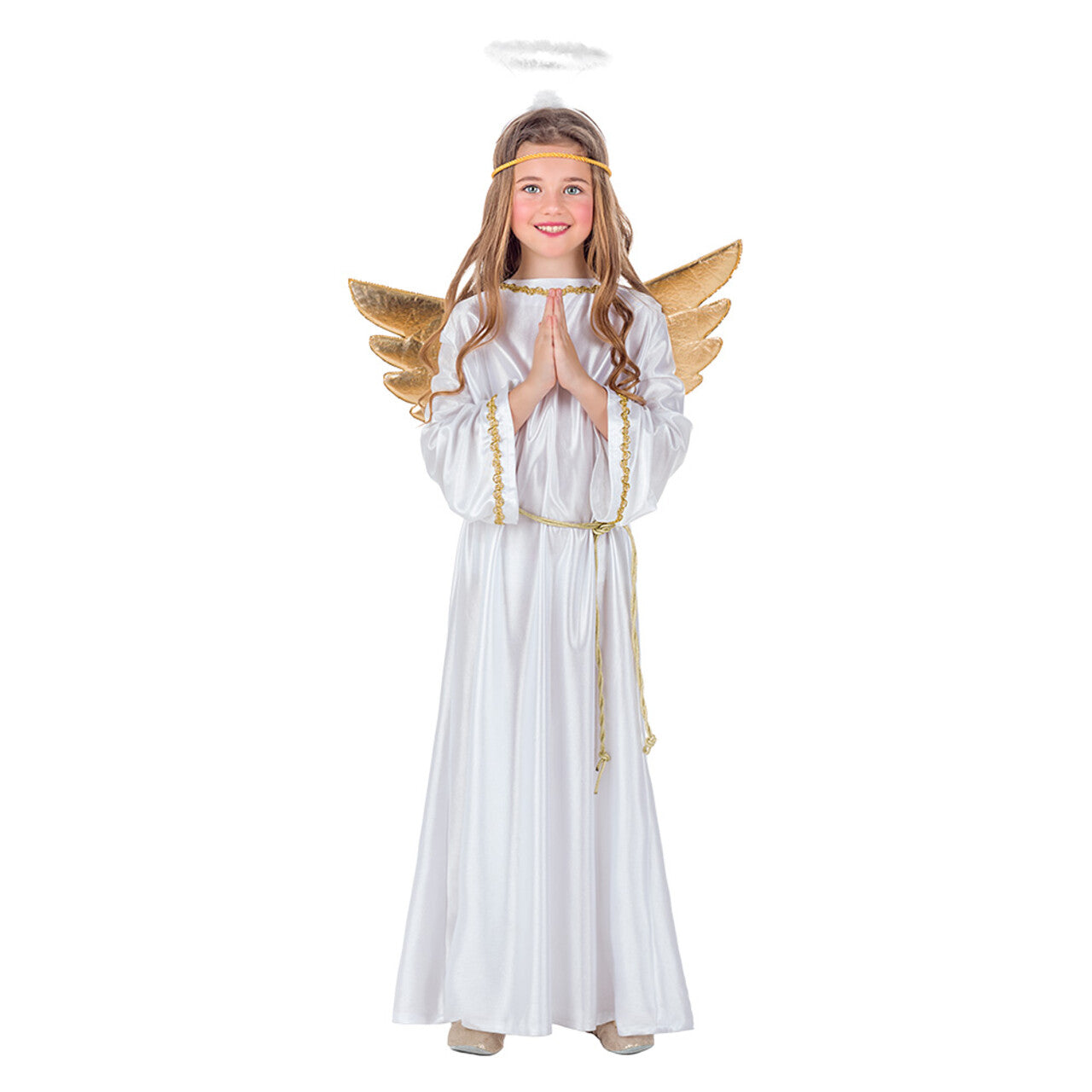 Op deze afbeelding zie je een Kostuums, van het merk Boland. Engeltje Gabriella Kind Kostuum