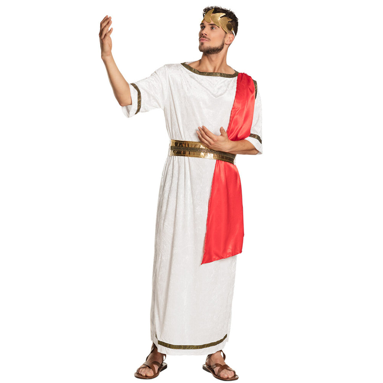 Op deze afbeelding zie je een Kostuums, van het merk Boland. Romeinse Keizer Aris Man Kostuum