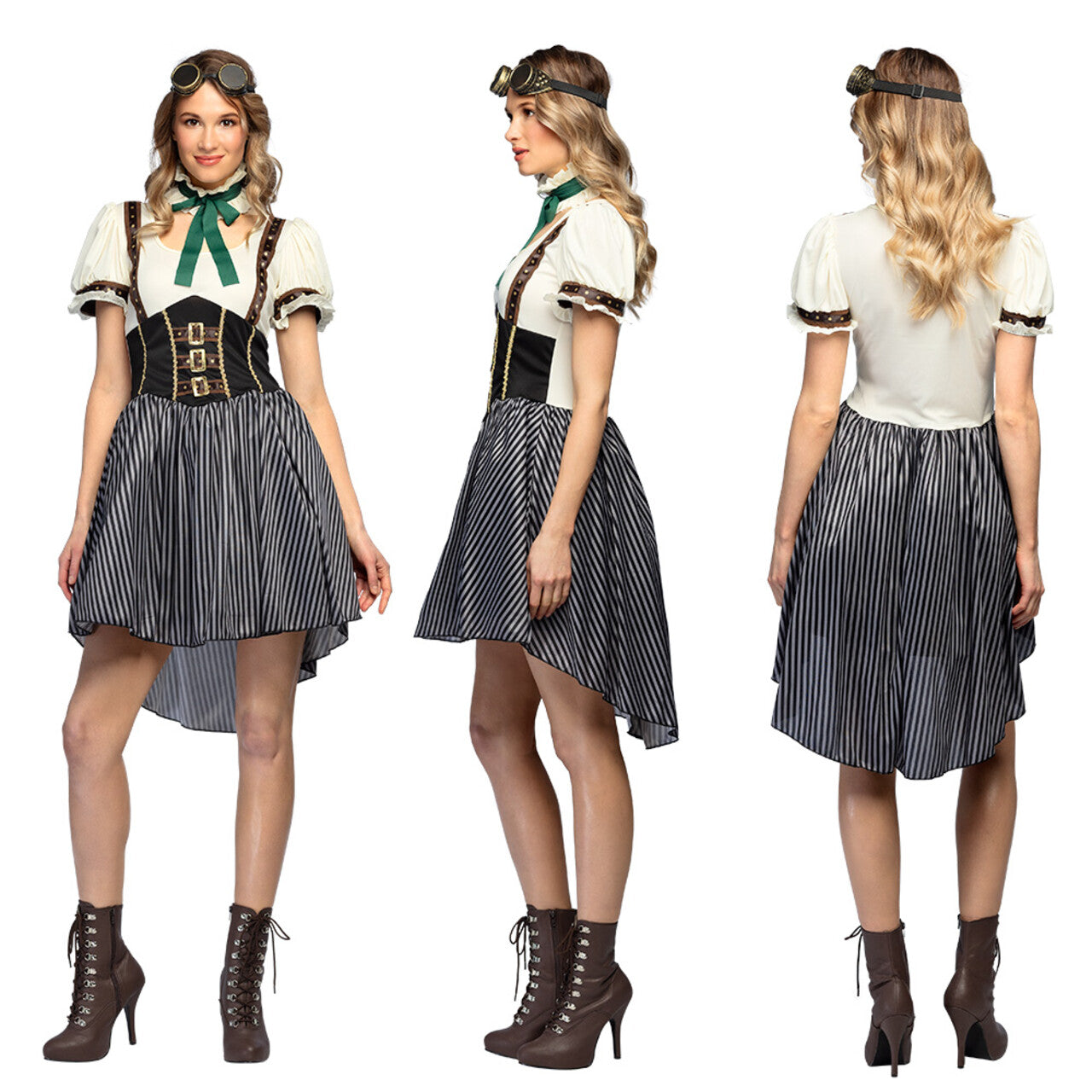 Op deze afbeelding zie je een Kostuums, van het merk Boland. Sassy Steampunk Explorer Vrouw Kostuum