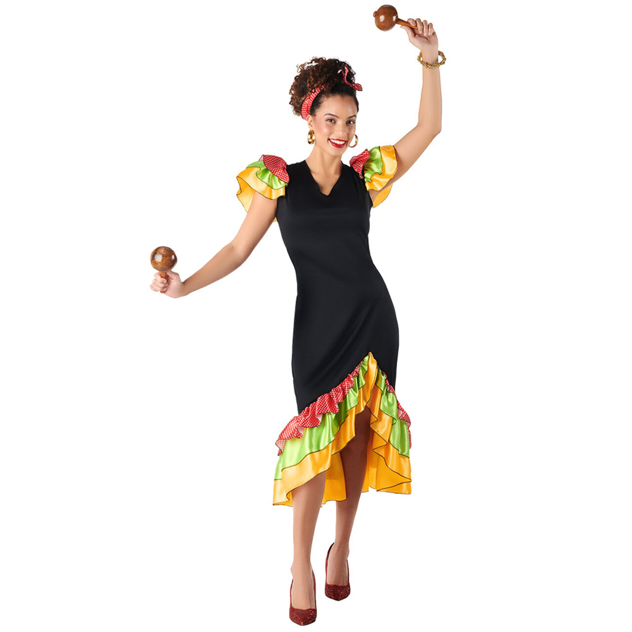 Op deze afbeelding zie je een Kostuums, van het merk Boland. Bailaora Danseres Elena Vrouw Kostuum