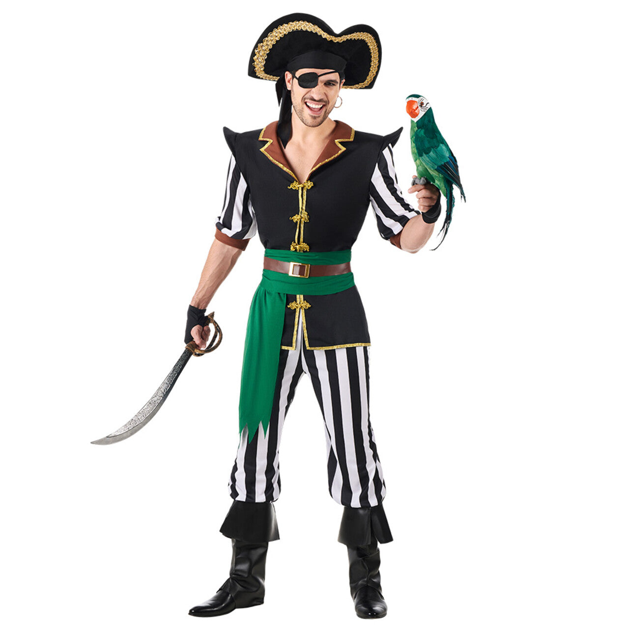 Op deze afbeelding zie je een Kostuums, van het merk Boland. Piraat Huiverende Henry Man Kostuum