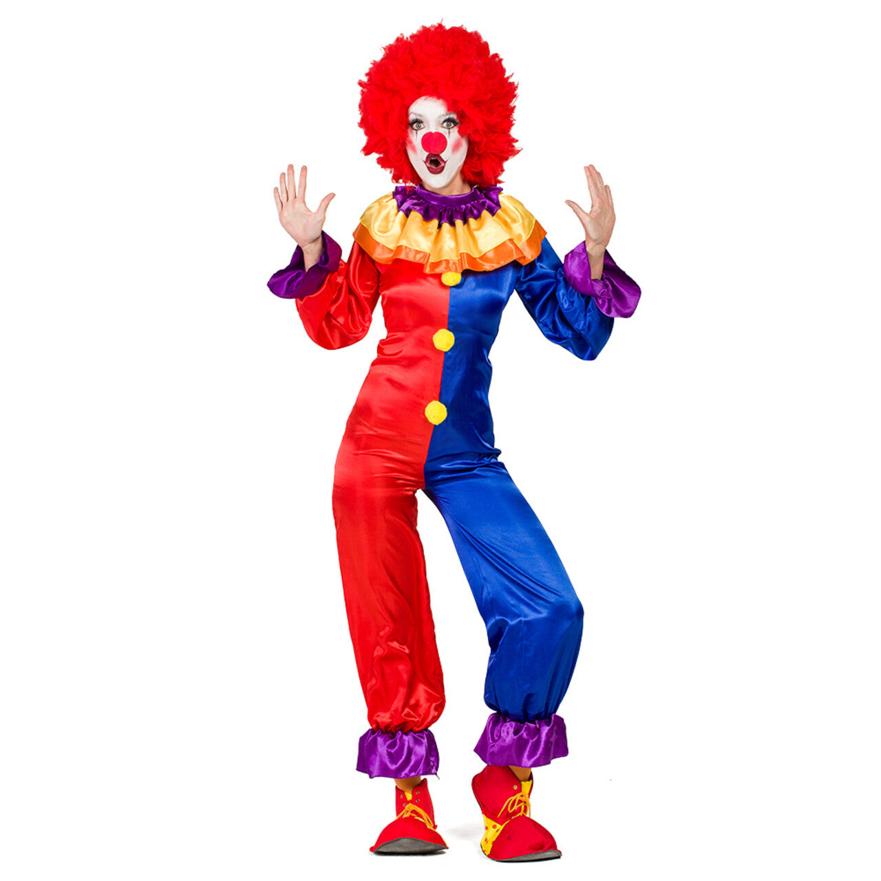 Op deze afbeelding zie je een Kostuums, van het merk Boland. Clown Lollige Luna Vrouw Kostuum