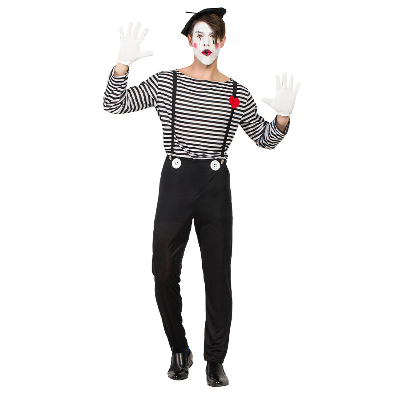 Op deze afbeelding zie je een Kostuums, van het merk Boland. Nietszeggende Mimespeler Mute Man Kostuum