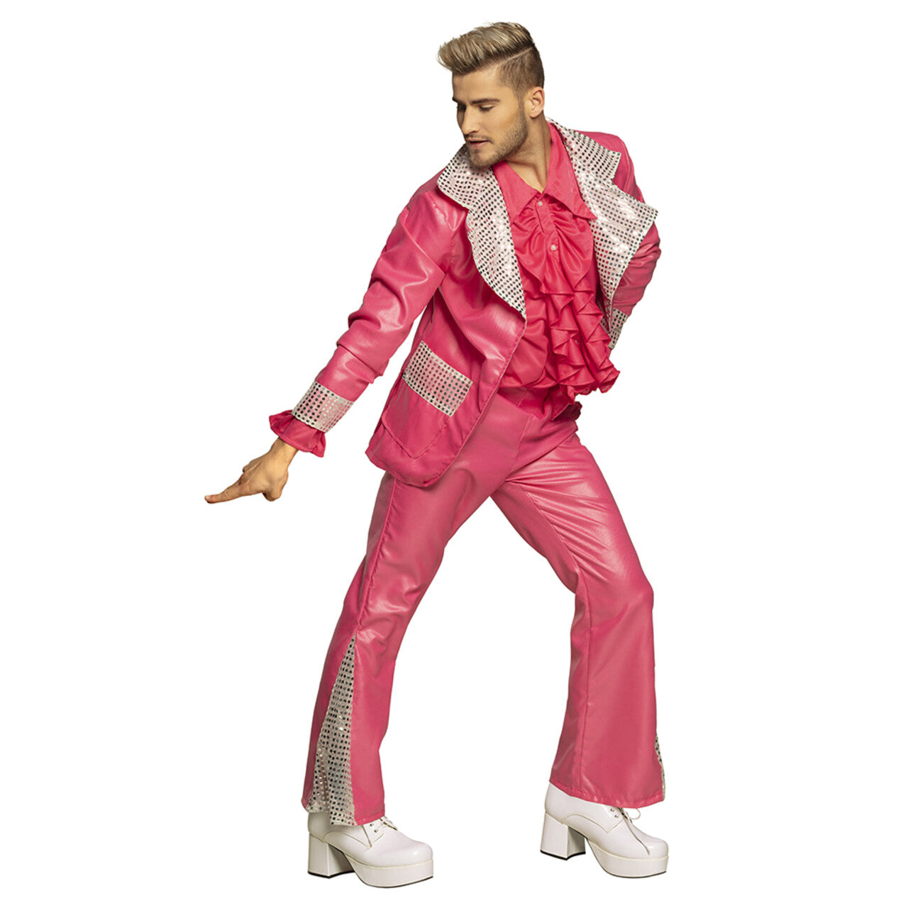 Op deze afbeelding zie je een Kostuums, van het merk Boland. Proud Disco King Man Kostuum