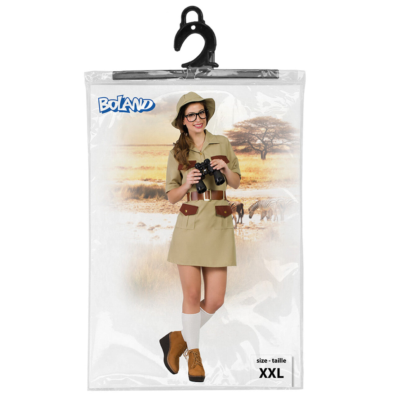 Op deze afbeelding zie je een Kostuums, van het merk Boland. Avontuurlijke Safari Jade Vrouw Kostuum