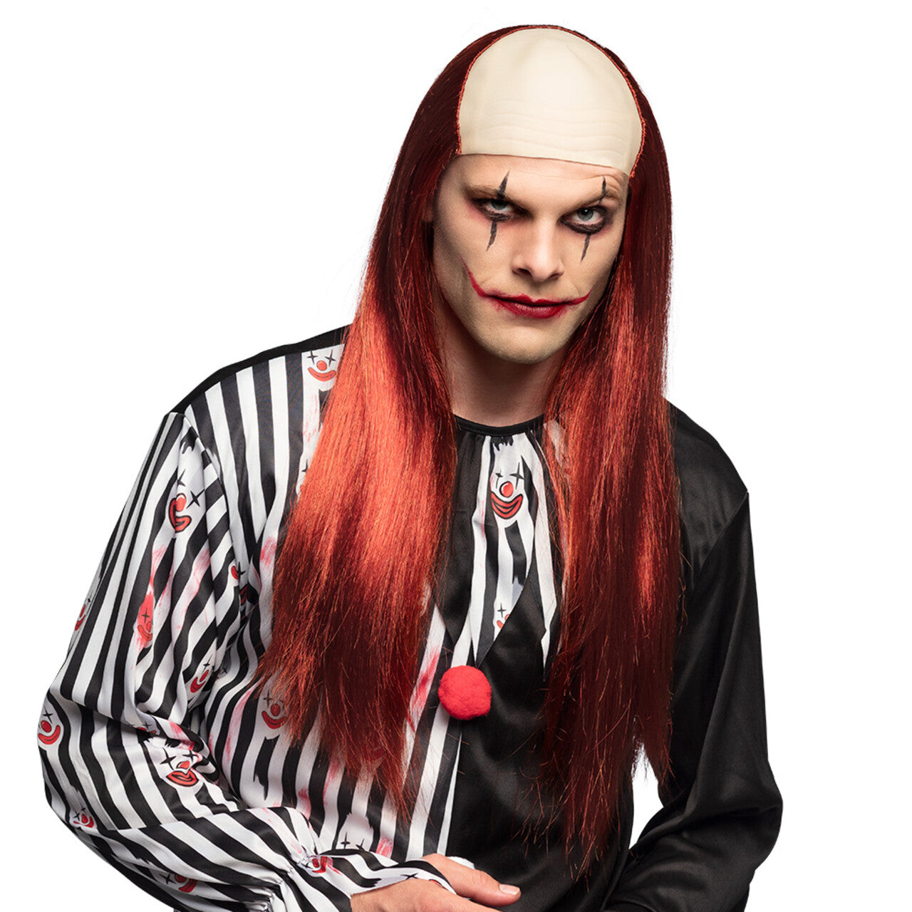Op deze afbeelding zie je een Accessoires, van het merk Boland. Pruik Killer Clown Rood