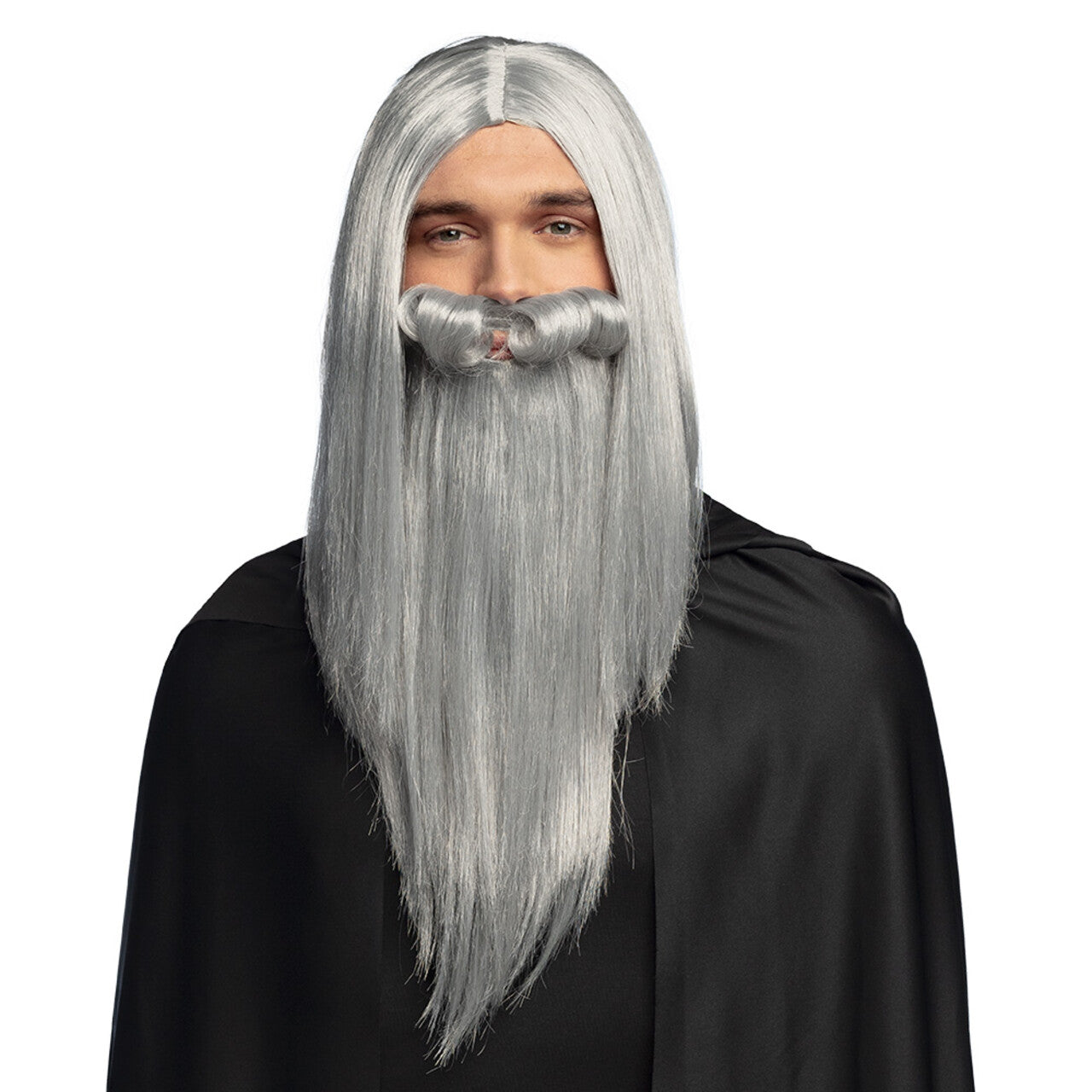 Op deze afbeelding zie je een Accessoires, van het merk Boland. Pruik Merlin De Magiër Met Baard
