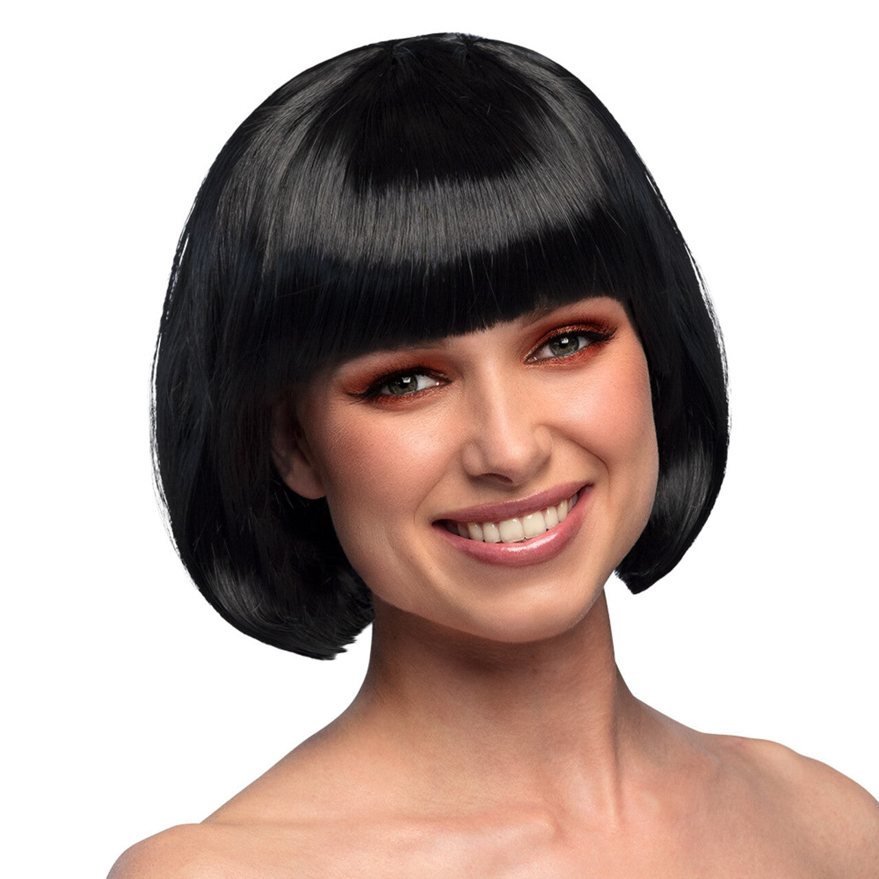 Op deze afbeelding zie je een Accessoires, van het merk Boland. Pruik Cabaret Can Can Zwart
