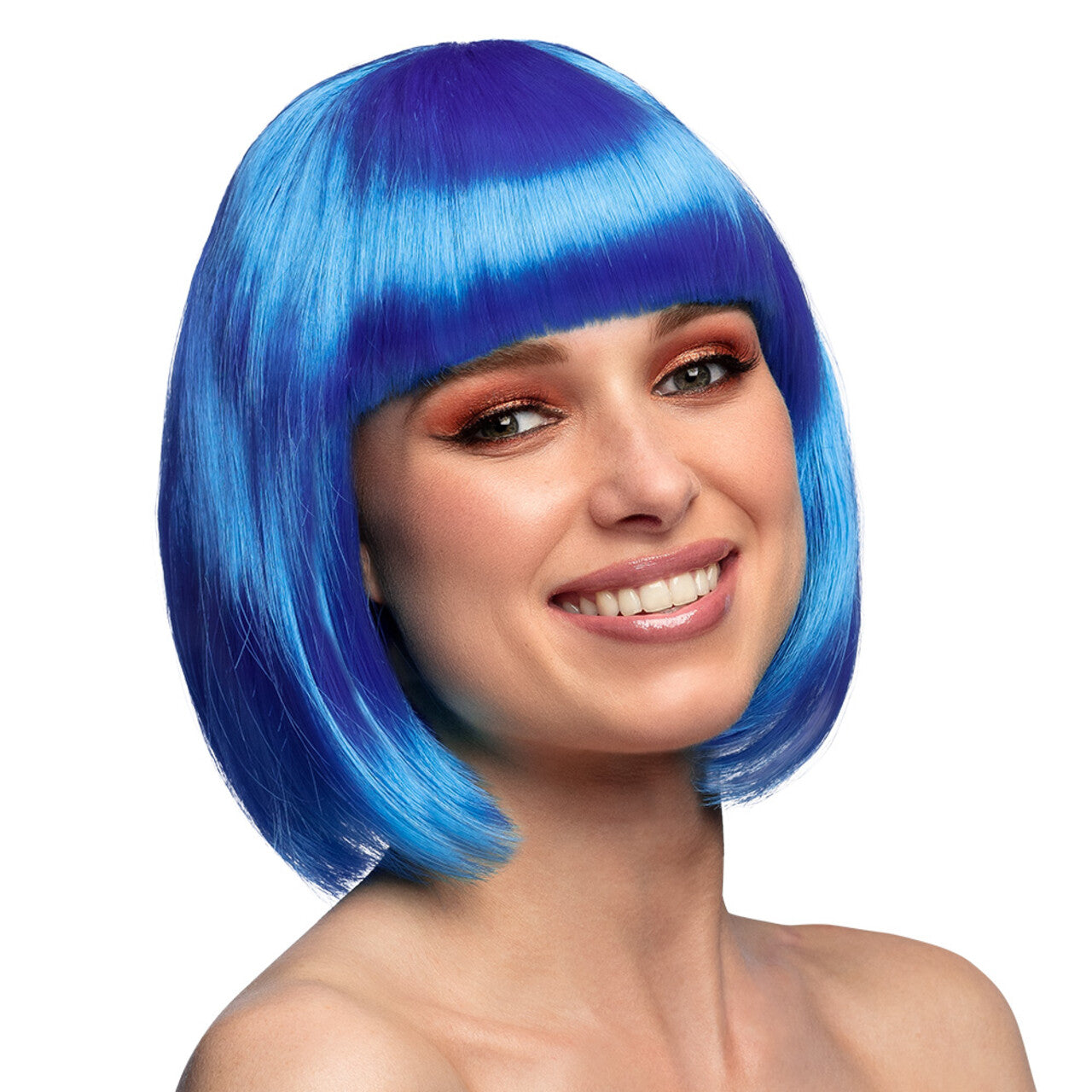 Op deze afbeelding zie je een Accessoires, van het merk Boland. Pruik Fantasy Bobline Blauw