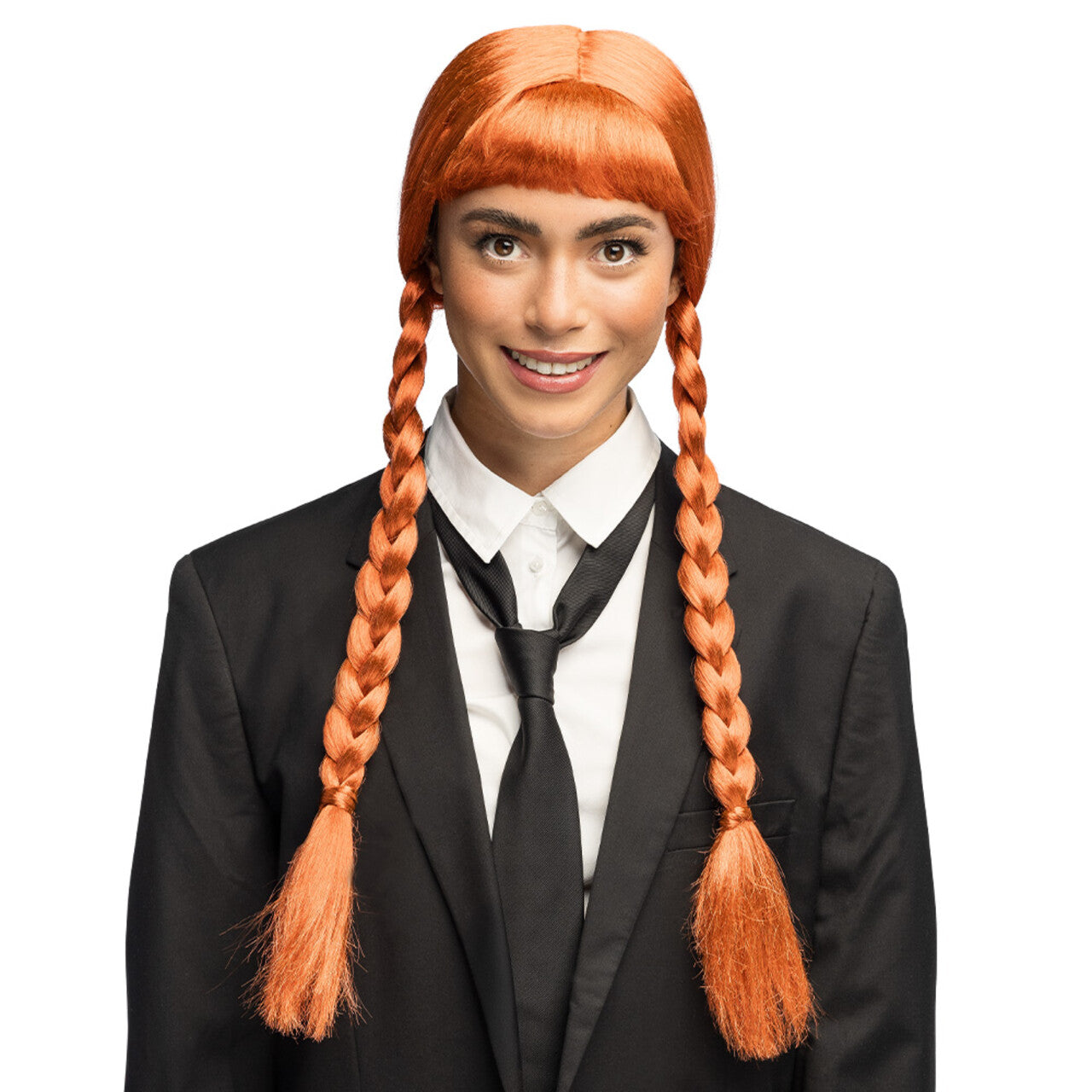 Op deze afbeelding zie je een Accessoires, van het merk Boland. Pruik Onschuldig Schoolmeisje Met Vlechten