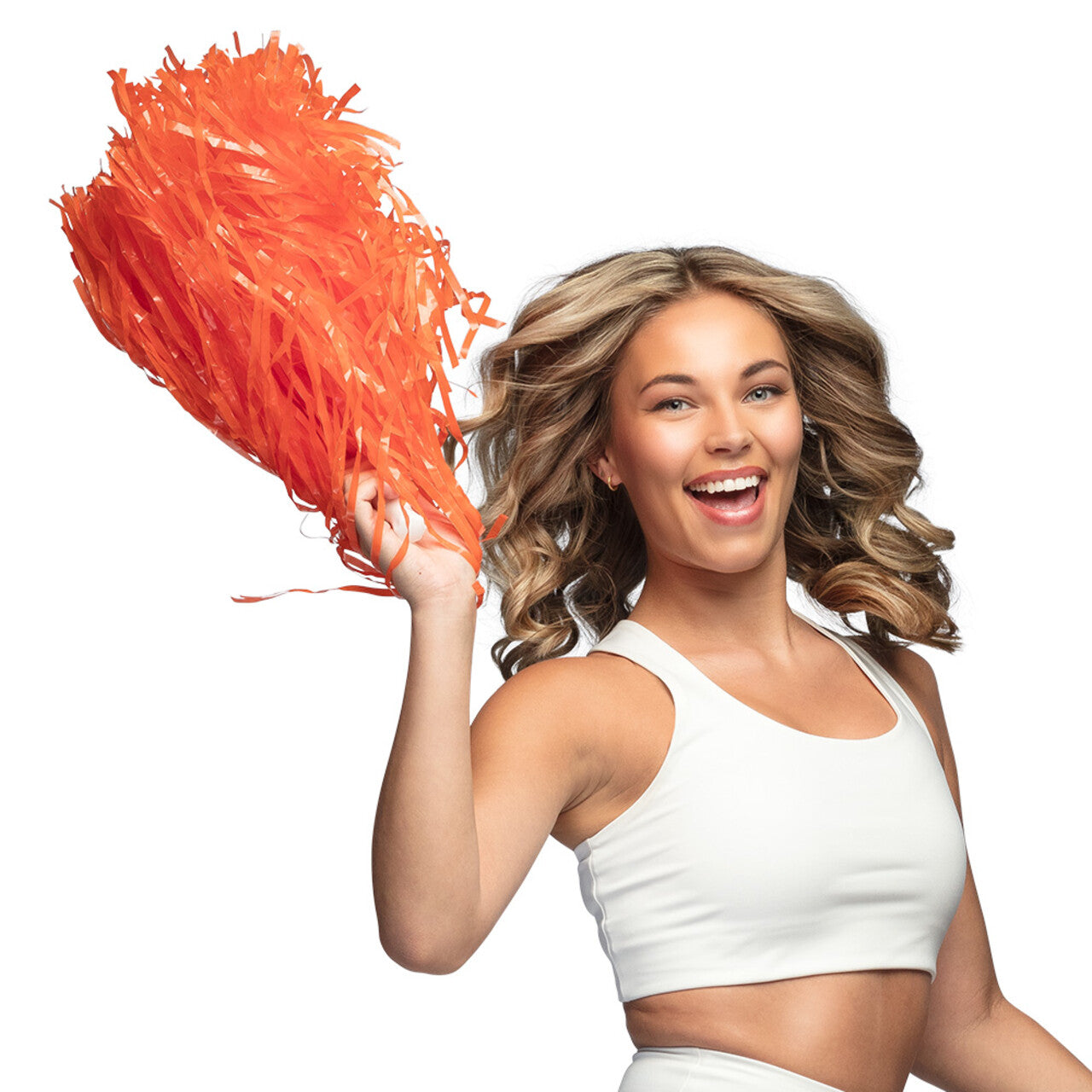 Op deze afbeelding zie je een Accessoires, van het merk Boland. Cheer For Holland Pompom Oranje 1 Stuk