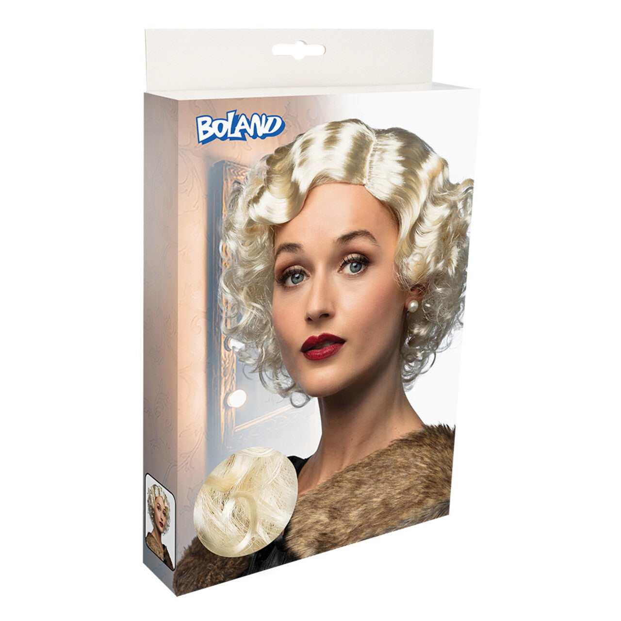 Op deze afbeelding zie je een Accessoires, van het merk Boland. Pruik Jaren 20 Helen Highblond