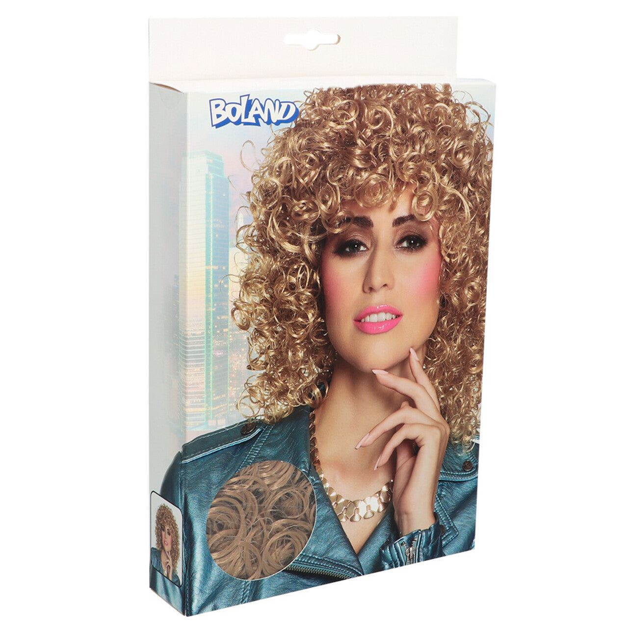 Op deze afbeelding zie je een Accessoires, van het merk Boland. Pruik Dirty Dancing Blond