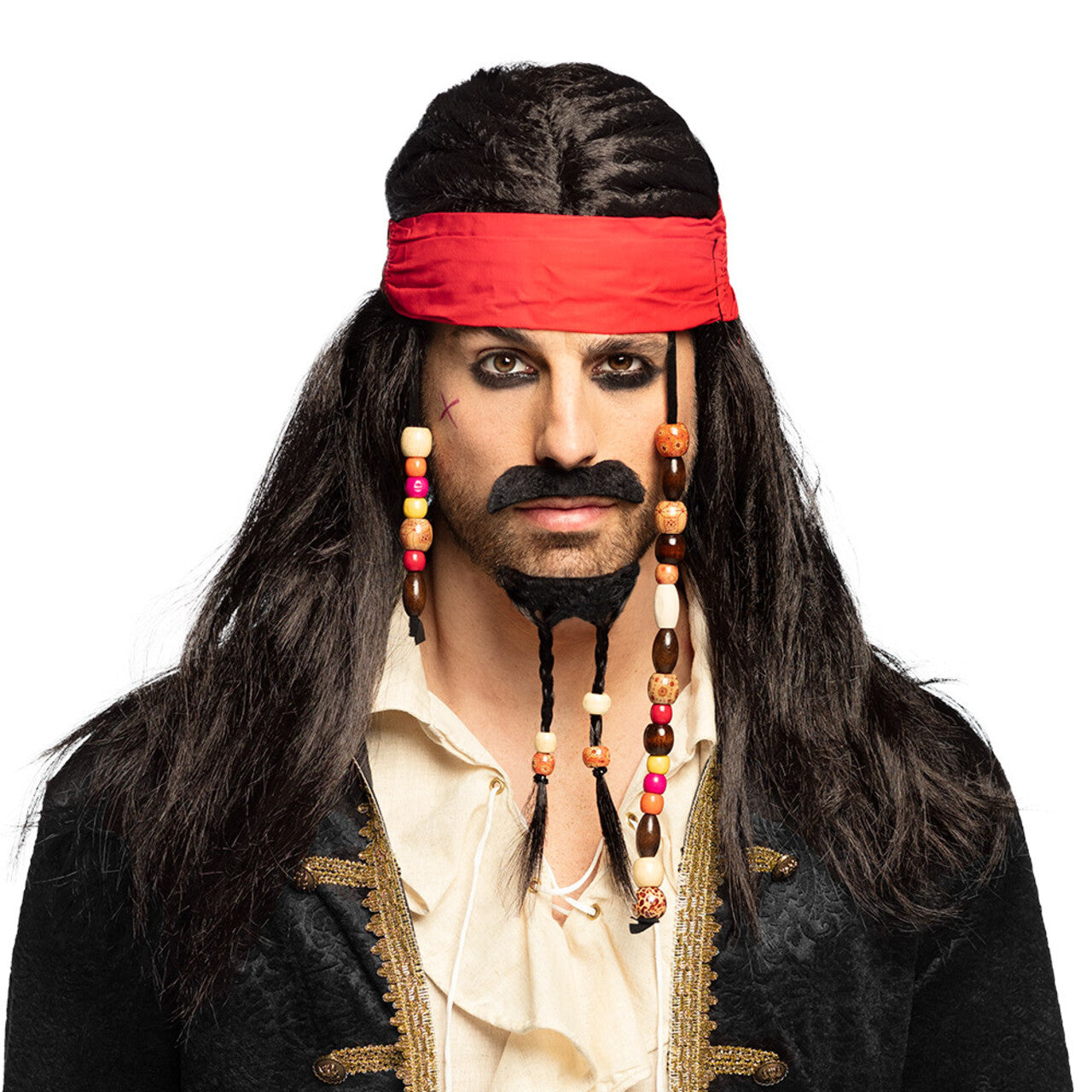 Op deze afbeelding zie je een Accessoires, van het merk Boland. Pruik Piraat Jacky Gold