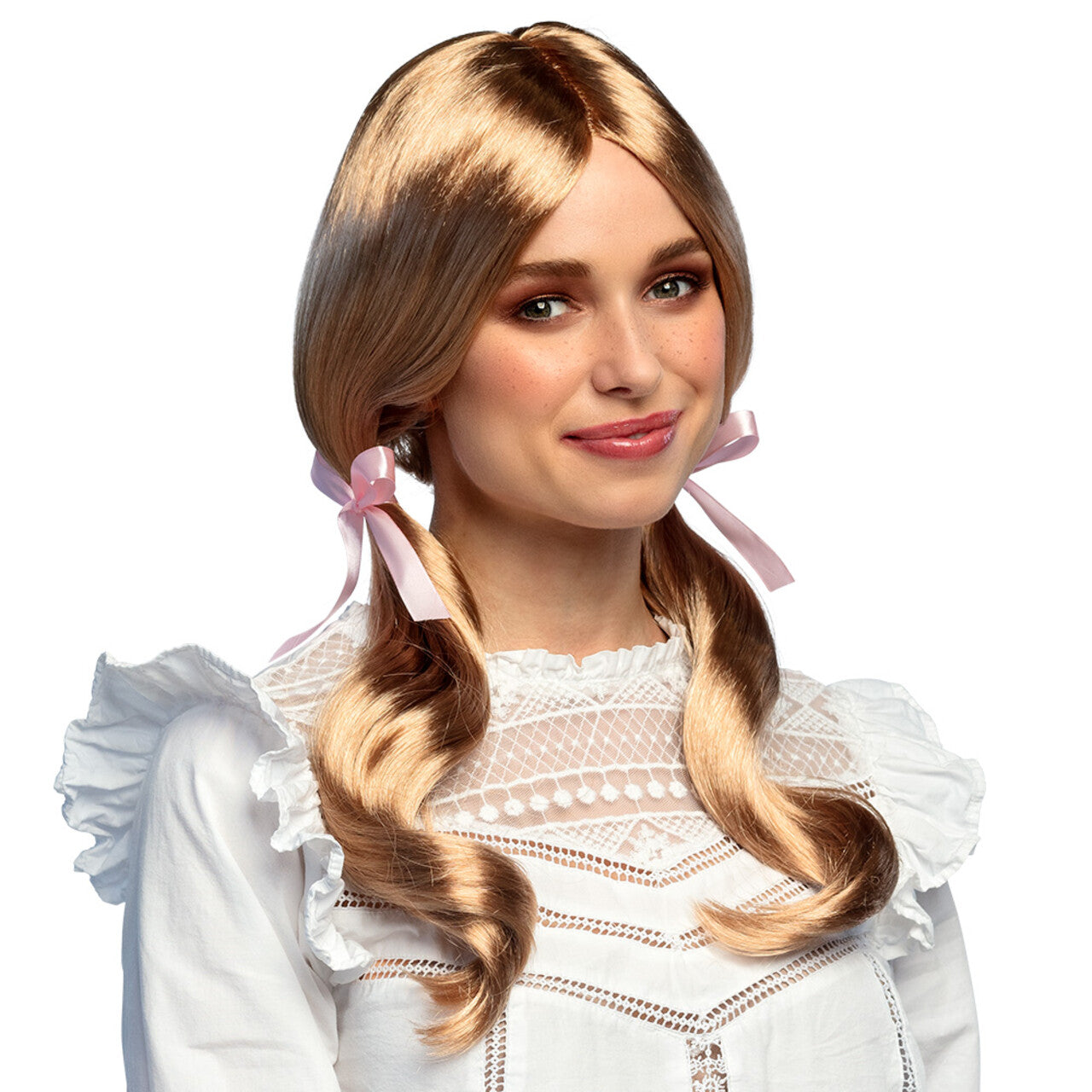 Op deze afbeelding zie je een Accessoires, van het merk Boland. Pruik Schoolmeisje Pretty Charlotte