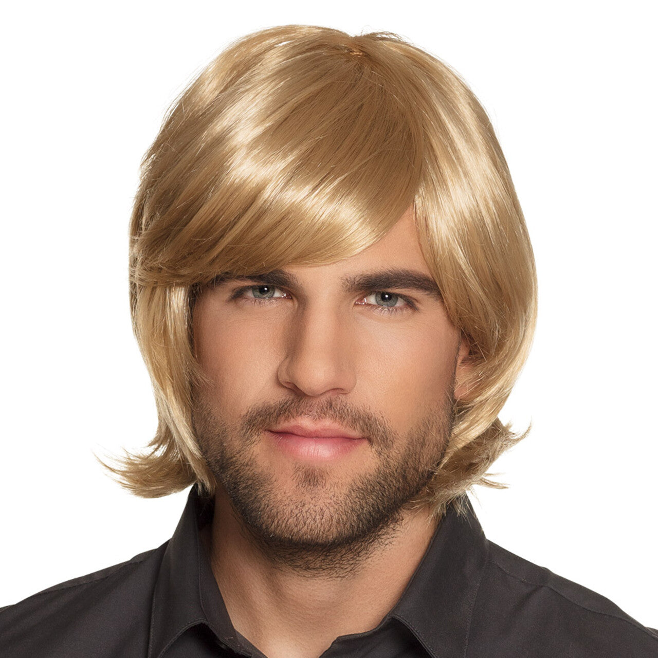 Op deze afbeelding zie je een Accessoires, van het merk Boland. Pruik Hank De Hunk Blond