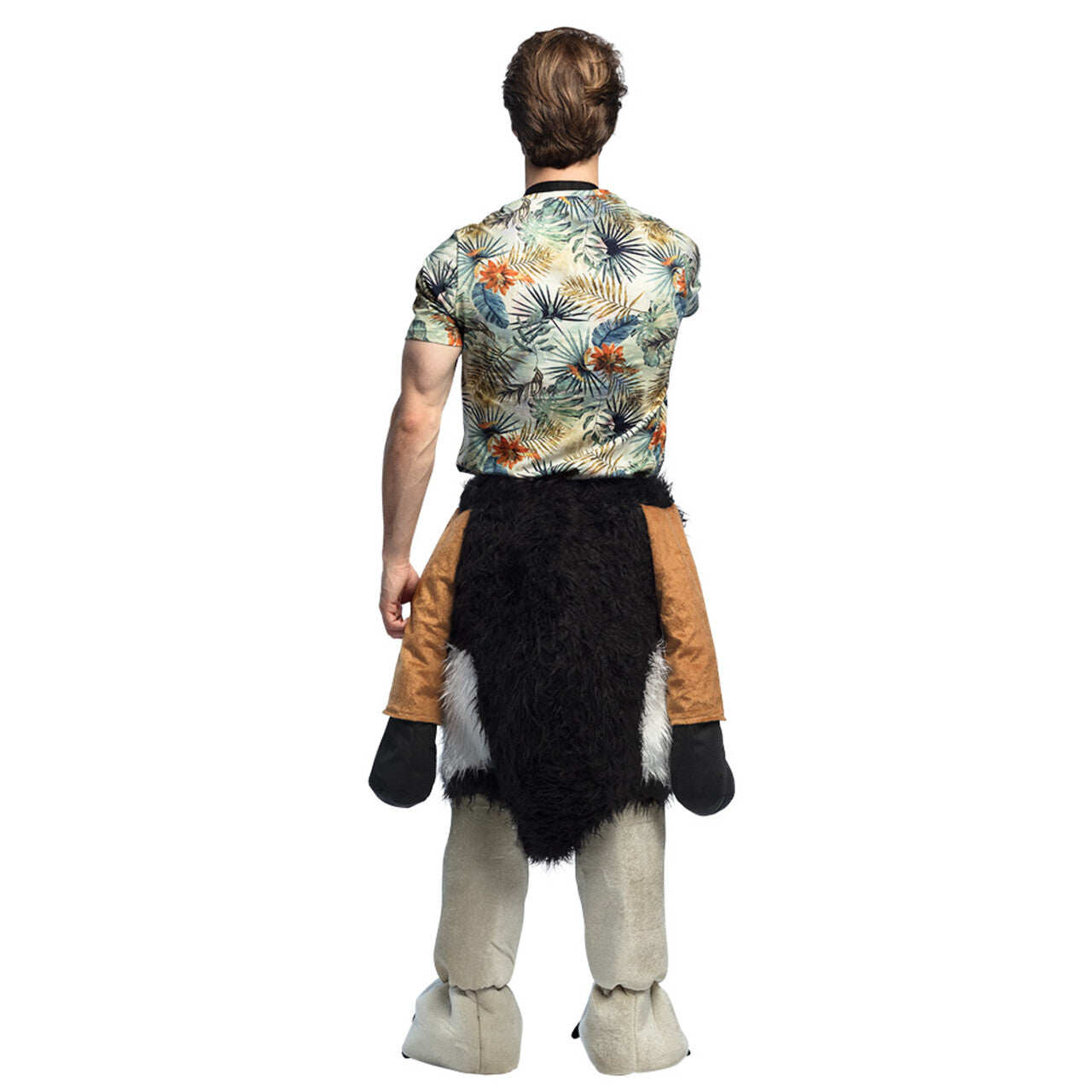 Op deze afbeelding zie je een Kostuums, van het merk Boland. Op De Rug Van Een Dolle Struisvogel Kostuum