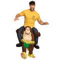 Op De Rug Van Een Funky Monkey Kostuum