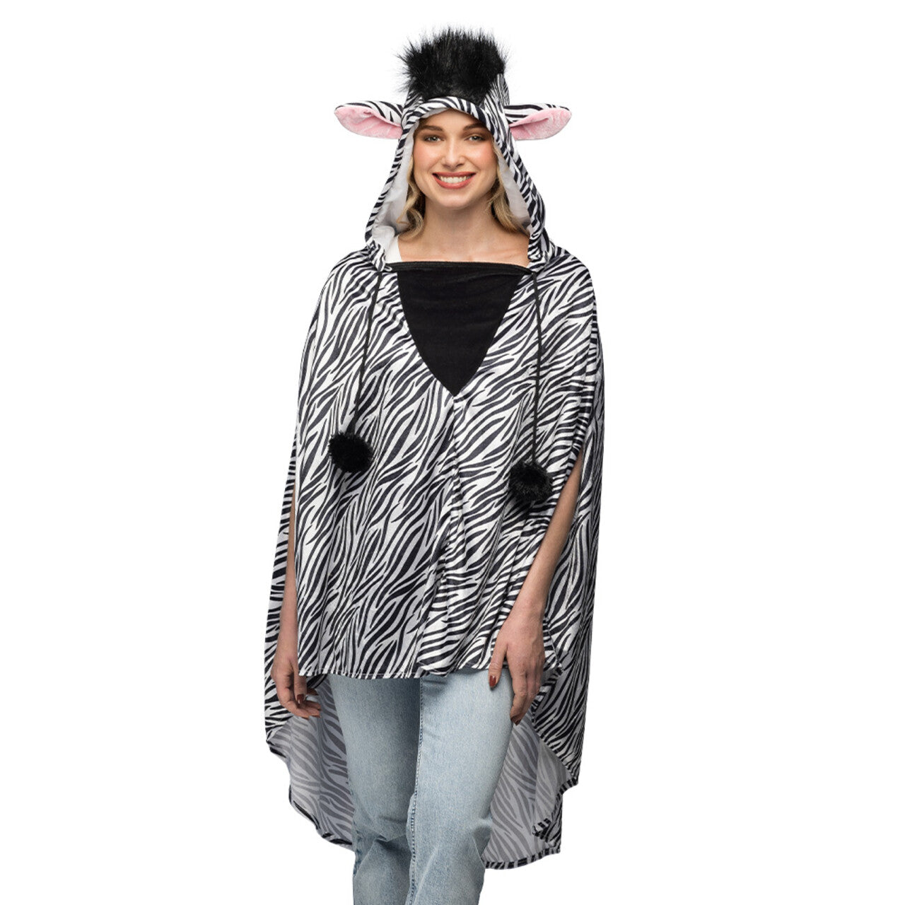 Op deze afbeelding zie je een Kostuums, van het merk Boland. Poncho Zebra Kostuum