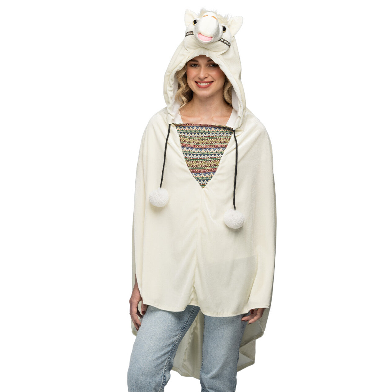 Op deze afbeelding zie je een Kostuums, van het merk Boland. Poncho Lama Alpaca Kostuum