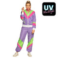 Trainingspak Retro Babe Paars Vrouw Kostuum