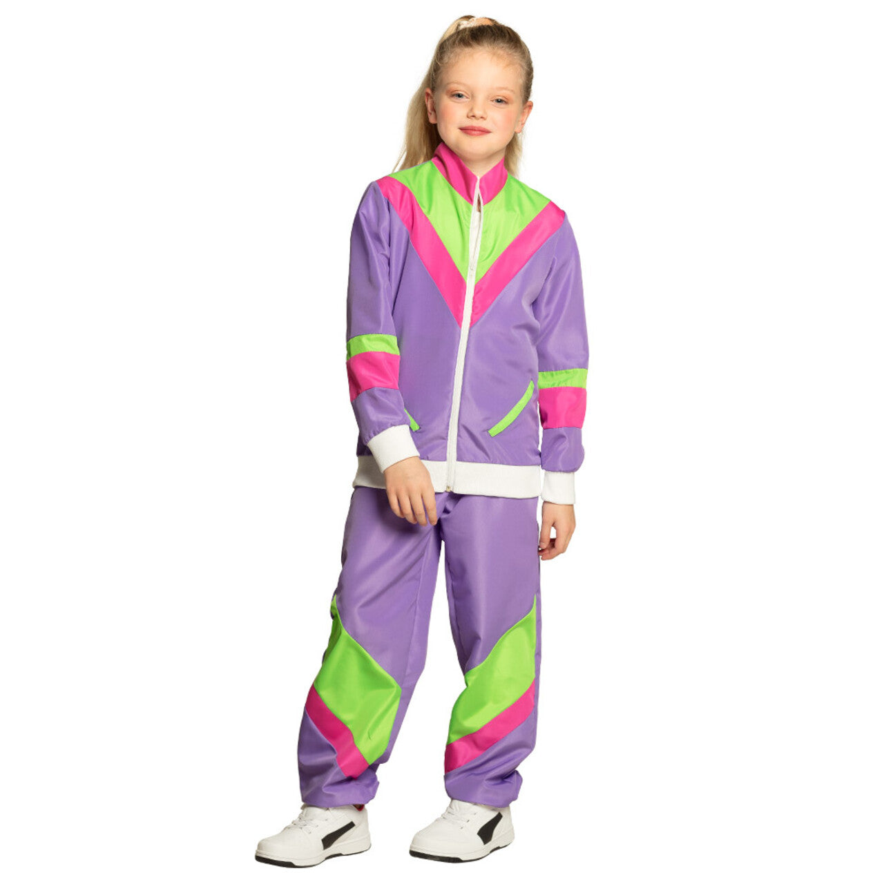 Op deze afbeelding zie je een Kostuums, van het merk Boland. Trainingspak Retro Kind Kind Kostuum