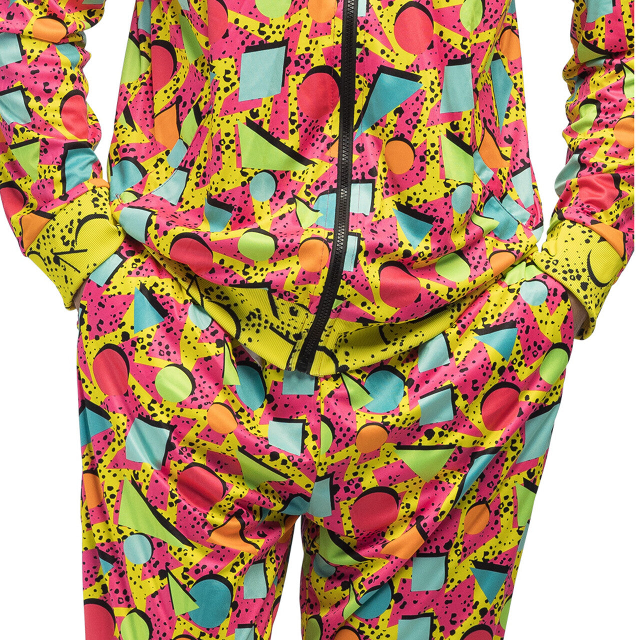 Op deze afbeelding zie je een Kostuums, van het merk Boland. Trainingspak 90s Fresh Prince Of Blacklight Man Kostuum