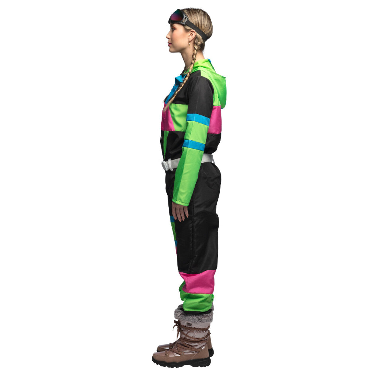 Op deze afbeelding zie je een Kostuums, van het merk Boland. Skipak 80s Lissy Snow Vrouw Kostuum