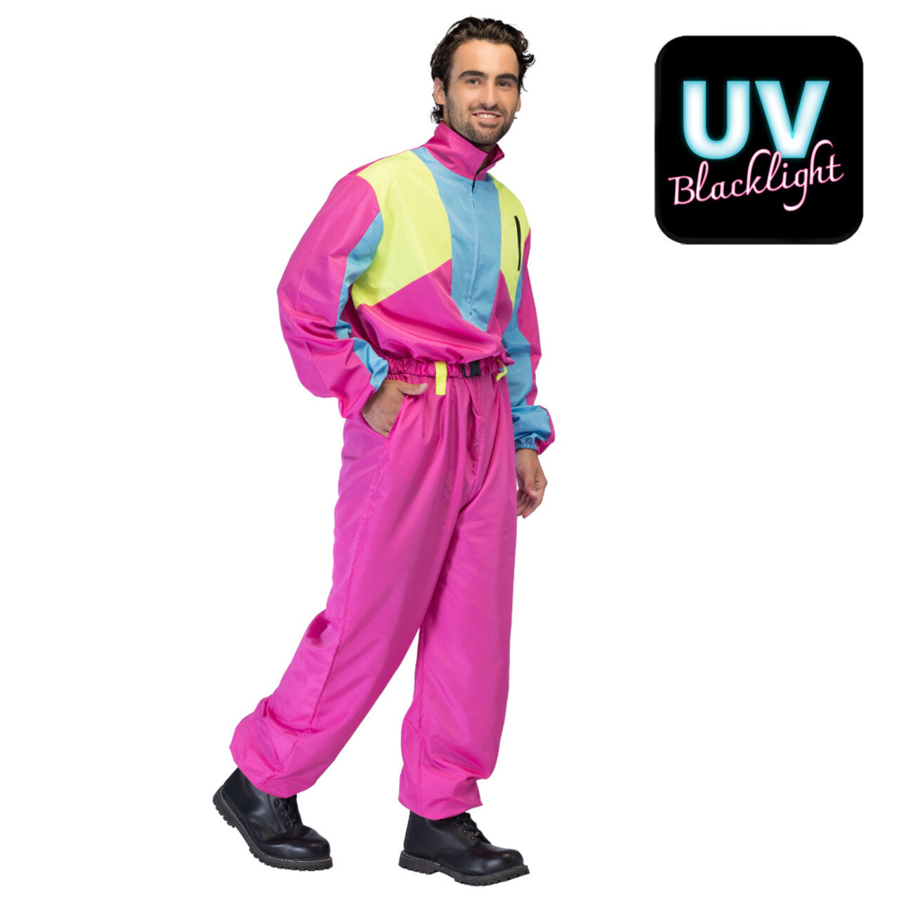 Op deze afbeelding zie je een Kostuums, van het merk Boland. Skipak Snow Glow Dude (S) Man Kostuum